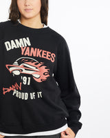 Vintage, 1991, Damn, Yankees, Music, Sweatshirt, The Real Deal, size medium, colour Black, newtown, sydney, australia, thrift store, opshop, preloved, secondhand, sustainable, retro, antique, 70s, 80s, 90s, 2000s, 00s, fashion, clothing, streetwear, trendy, garment, style, boutique, store, shop, archive, sale, cheap, best, top, Sweats and hoodies