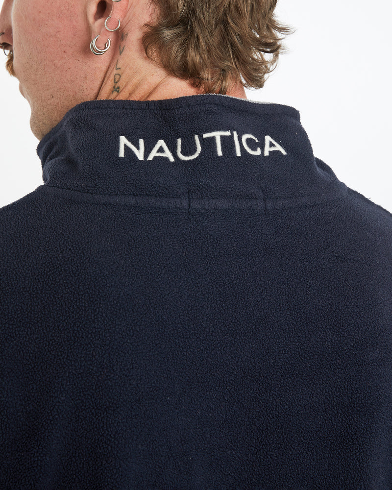 Vintage 90s Nautica Quarter Zip Fleece Sweatshirt <br>L , The Real Deal , newtown, sydney, australia, thrift store, opshop, preloved, secondhand, sustainable, retro, antique, 70s, 80s, 90s, 2000s, 00s, fashion, clothing, streetwear, trendy, garment, style, boutique, store, shop, archive, sale, cheap, best, top