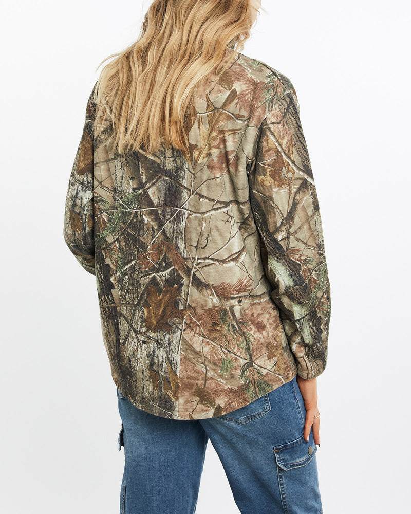 Vintage, Realtree, Camo, Quarter, Zip, Sweatshirt, The Real Deal, size medium, colour Green, newtown, sydney, australia, thrift store, opshop, preloved, secondhand, sustainable, retro, antique, 70s, 80s, 90s, 2000s, 00s, fashion, clothing, streetwear, trendy, garment, style, boutique, store, shop, archive, sale, cheap, best, top, Sweats and hoodies