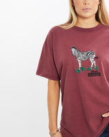 Vintage, 90s, Disney's, Animal, Kingdom, Zebra, Wildlife, Tee, The Real Deal, size medium, colour Burgundy, newtown, sydney, australia, thrift store, opshop, preloved, secondhand, sustainable, retro, antique, 70s, 80s, 90s, 2000s, 00s, fashion, clothing, streetwear, trendy, garment, style, boutique, store, shop, archive, sale, cheap, best, top, T-Shirts