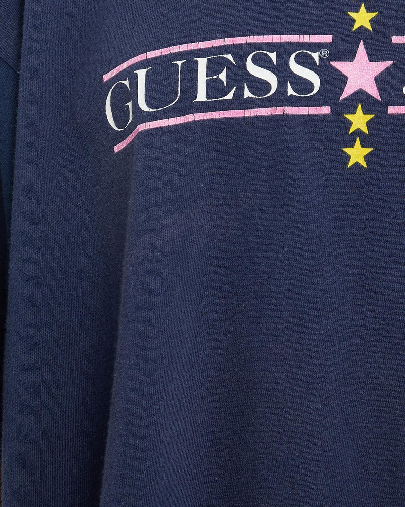 Vintage, 90s, Guess, Jeans, Tee, The Real Deal, size small, colour Navy, newtown, sydney, australia, thrift store, opshop, preloved, secondhand, sustainable, retro, antique, 70s, 80s, 90s, 2000s, 00s, fashion, clothing, streetwear, trendy, garment, style, boutique, store, shop, archive, sale, cheap, best, top, T-Shirts