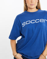 Vintage, Nike, Soccer, Tee, The Real Deal, size medium, colour Blue, newtown, sydney, australia, thrift store, opshop, preloved, secondhand, sustainable, retro, antique, 70s, 80s, 90s, 2000s, 00s, fashion, clothing, streetwear, trendy, garment, style, boutique, store, shop, archive, sale, cheap, best, top, T-Shirts