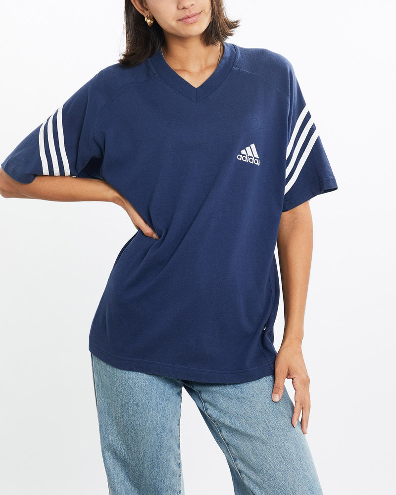 Vintage, 90s, Adidas, Tee, The Real Deal, size small, colour Navy, newtown, sydney, australia, thrift store, opshop, preloved, secondhand, sustainable, retro, antique, 70s, 80s, 90s, 2000s, 00s, fashion, clothing, streetwear, trendy, garment, style, boutique, store, shop, archive, sale, cheap, best, top, T-Shirts