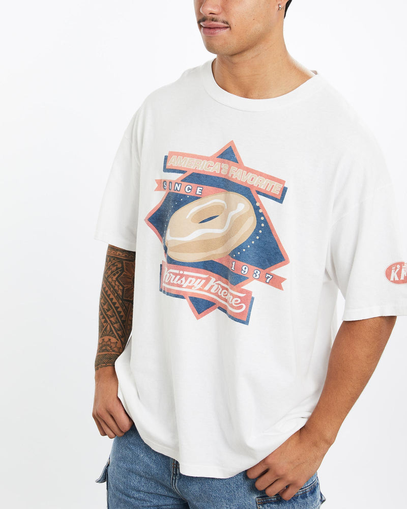 Vintage, 90s, Krispy, Kreme, Tee, The Real Deal, size extra large, colour White, newtown, sydney, australia, thrift store, opshop, preloved, secondhand, sustainable, retro, antique, 70s, 80s, 90s, 2000s, 00s, fashion, clothing, streetwear, trendy, garment, style, boutique, store, shop, archive, sale, cheap, best, top, T-Shirts