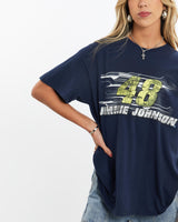 Vintage, Jimmie, Johnsonn, NASCAR, Racing, Tee, The Real Deal, size small, colour Navy, newtown, sydney, australia, thrift store, opshop, preloved, secondhand, sustainable, retro, antique, 70s, 80s, 90s, 2000s, 00s, fashion, clothing, streetwear, trendy, garment, style, boutique, store, shop, archive, sale, cheap, best, top, T-Shirts