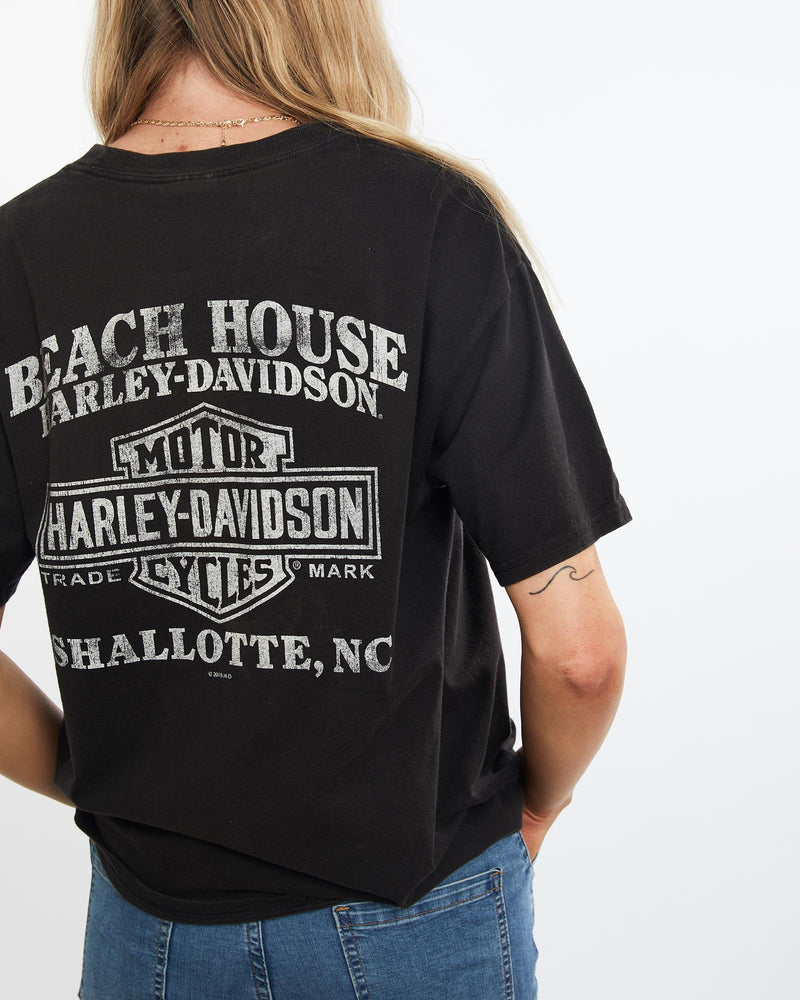 Harley, Davidson, Tee, The Real Deal, size medium, colour Black, newtown, sydney, australia, thrift store, opshop, preloved, secondhand, sustainable, retro, antique, 70s, 80s, 90s, 2000s, 00s, fashion, clothing, streetwear, trendy, garment, style, boutique, store, shop, archive, sale, cheap, best, top, T-Shirts