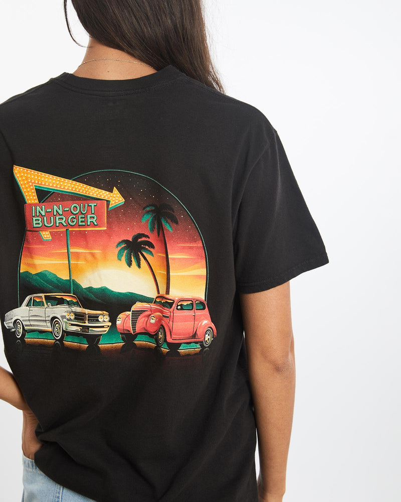 Vintage, In-N-Out, Burger, Tee, The Real Deal, size small, colour Black, newtown, sydney, australia, thrift store, opshop, preloved, secondhand, sustainable, retro, antique, 70s, 80s, 90s, 2000s, 00s, fashion, clothing, streetwear, trendy, garment, style, boutique, store, shop, archive, sale, cheap, best, top, T-Shirts