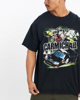 Vintage, Carmichael, NASCAR, Racing, Tee, The Real Deal, size large, colour Black, newtown, sydney, australia, thrift store, opshop, preloved, secondhand, sustainable, retro, antique, 70s, 80s, 90s, 2000s, 00s, fashion, clothing, streetwear, trendy, garment, style, boutique, store, shop, archive, sale, cheap, best, top, T-Shirts