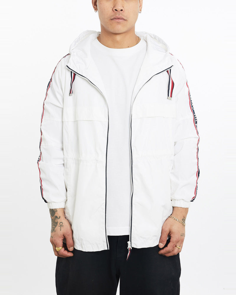 Vintage, Tommy, Hilfiger, Windbreaker, Jacket, The Real Deal, size large, colour White, newtown, sydney, australia, thrift store, opshop, preloved, secondhand, sustainable, retro, antique, 70s, 80s, 90s, 2000s, 00s, fashion, clothing, streetwear, trendy, garment, style, boutique, store, shop, archive, sale, cheap, best, top, Jackets