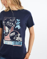 Vintage, 1990, NFL, New, York, Giants, Tee, The Real Deal, size small, colour Navy, newtown, sydney, australia, thrift store, opshop, preloved, secondhand, sustainable, retro, antique, 70s, 80s, 90s, 2000s, 00s, fashion, clothing, streetwear, trendy, garment, style, boutique, store, shop, archive, sale, cheap, best, top, T-Shirts