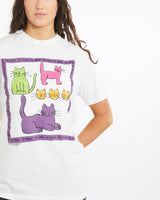 Vintage, 90s, Le, Mew', Cat, Tee, The Real Deal, size medium, colour White, newtown, sydney, australia, thrift store, opshop, preloved, secondhand, sustainable, retro, antique, 70s, 80s, 90s, 2000s, 00s, fashion, clothing, streetwear, trendy, garment, style, boutique, store, shop, archive, sale, cheap, best, top, T-Shirts