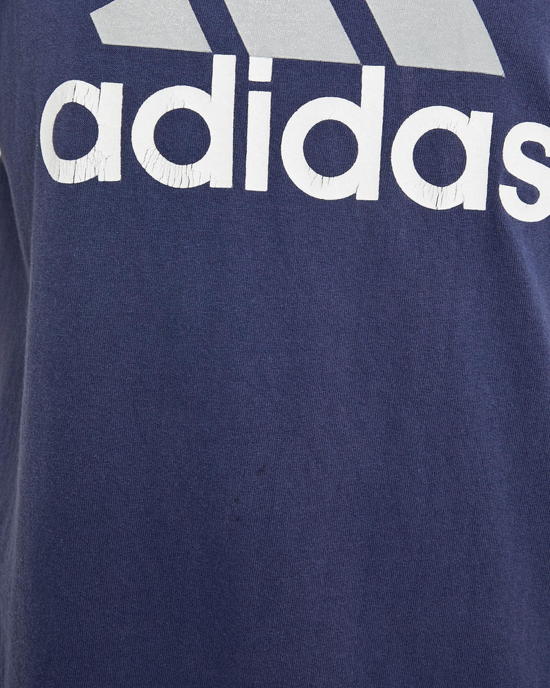 Vintage, Adidas, Tee, The Real Deal, size medium, colour Navy, newtown, sydney, australia, thrift store, opshop, preloved, secondhand, sustainable, retro, antique, 70s, 80s, 90s, 2000s, 00s, fashion, clothing, streetwear, trendy, garment, style, boutique, store, shop, archive, sale, cheap, best, top, T-Shirts