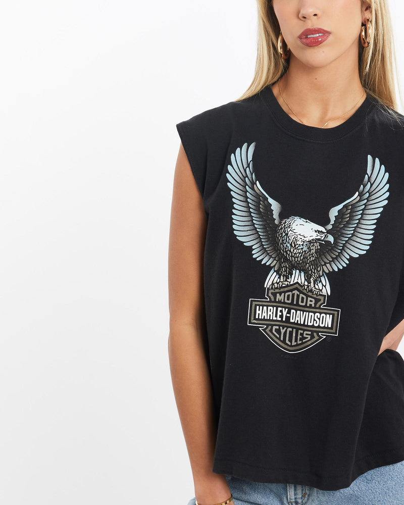 Vintage, Harley, Davidson, Tank, The Real Deal, size extra small, colour Black, newtown, sydney, australia, thrift store, opshop, preloved, secondhand, sustainable, retro, antique, 70s, 80s, 90s, 2000s, 00s, fashion, clothing, streetwear, trendy, garment, style, boutique, store, shop, archive, sale, cheap, best, top, T-Shirts