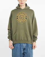 Vintage, United, States, Marine, Corps, Hooded, Sweatshirt, The Real Deal, size extra large, colour Green, newtown, sydney, australia, thrift store, opshop, preloved, secondhand, sustainable, retro, antique, 70s, 80s, 90s, 2000s, 00s, fashion, clothing, streetwear, trendy, garment, style, boutique, store, shop, archive, sale, cheap, best, top, Sweats and hoodies