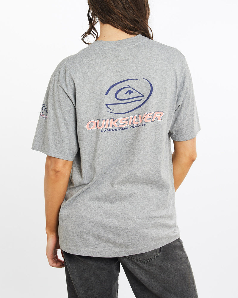 Vintage, 90s, Quiksilver, Surf, Tee, The Real Deal, size medium, colour Grey, newtown, sydney, australia, thrift store, opshop, preloved, secondhand, sustainable, retro, antique, 70s, 80s, 90s, 2000s, 00s, fashion, clothing, streetwear, trendy, garment, style, boutique, store, shop, archive, sale, cheap, best, top, T-Shirts