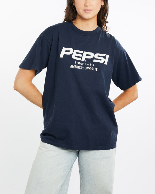 Vintage, 90s, Pepsi, Cola, Tee, The Real Deal, size medium, colour Blue, newtown, sydney, australia, thrift store, opshop, preloved, secondhand, sustainable, retro, antique, 70s, 80s, 90s, 2000s, 00s, fashion, clothing, streetwear, trendy, garment, style, boutique, store, shop, archive, sale, cheap, best, top, T-Shirts