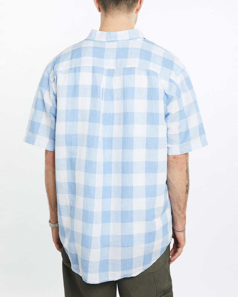 Vintage, 90s, Polo, Ralph, Lauren, Short, Sleeve, Button, Up, Shirt, The Real Deal, size extra large, colour Blue, newtown, sydney, australia, thrift store, opshop, preloved, secondhand, sustainable, retro, antique, 70s, 80s, 90s, 2000s, 00s, fashion, clothing, streetwear, trendy, garment, style, boutique, store, shop, archive, sale, cheap, best, top, Shirts