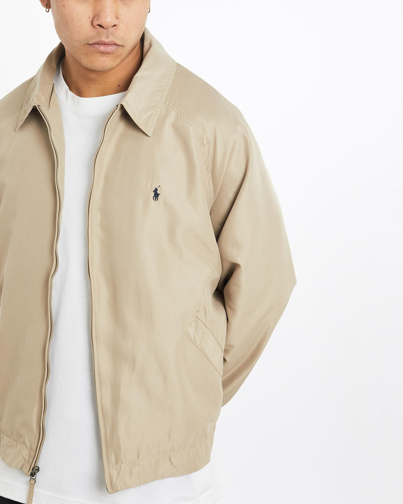 Vintage, 90s, Polo, Ralph, Lauren, Harrington, Jacket, The Real Deal, size extra large, colour Beige, newtown, sydney, australia, thrift store, opshop, preloved, secondhand, sustainable, retro, antique, 70s, 80s, 90s, 2000s, 00s, fashion, clothing, streetwear, trendy, garment, style, boutique, store, shop, archive, sale, cheap, best, top, Jackets