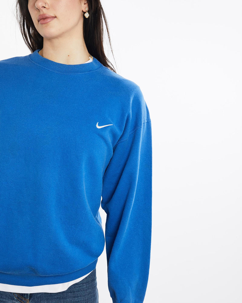 Vintage, 90s, Nike, Sweatshirt, The Real Deal, size medium, colour Blue, newtown, sydney, australia, thrift store, opshop, preloved, secondhand, sustainable, retro, antique, 70s, 80s, 90s, 2000s, 00s, fashion, clothing, streetwear, trendy, garment, style, boutique, store, shop, archive, sale, cheap, best, top, Sweats and hoodies