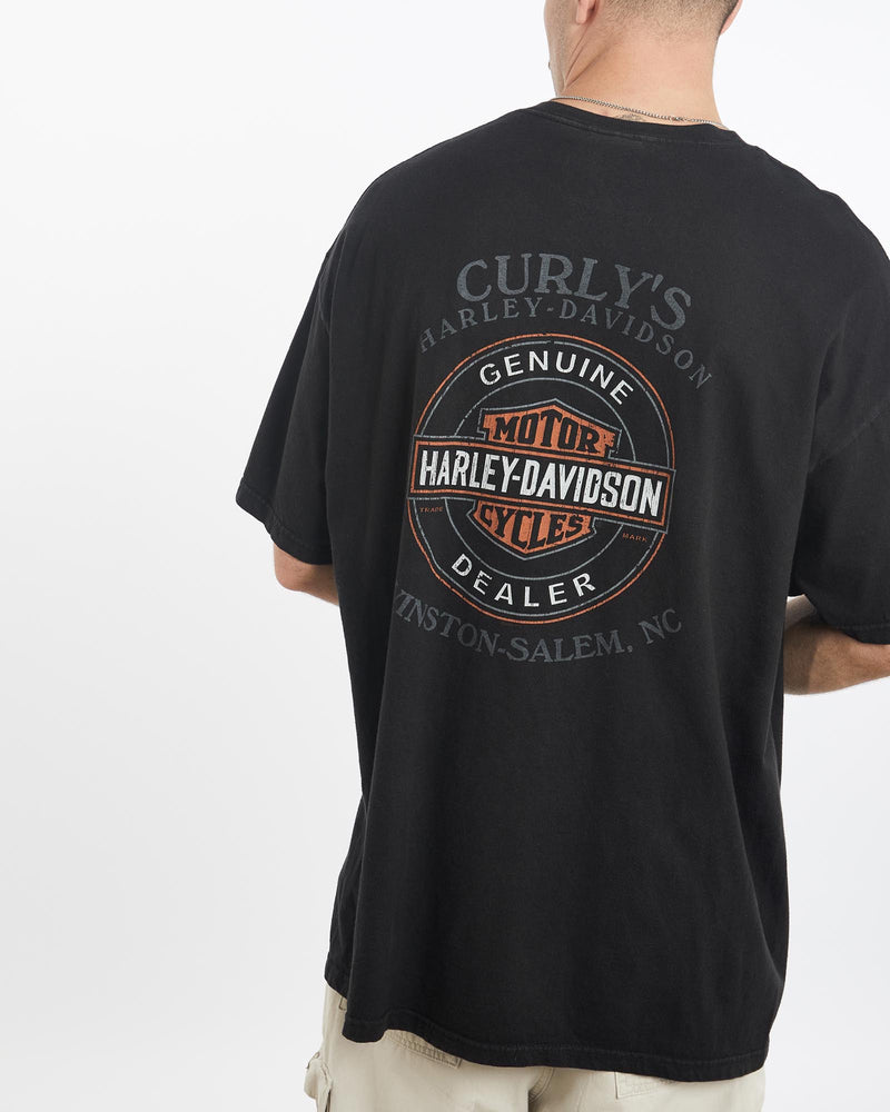 Vintage, Harley, Davidson, Tee, The Real Deal, size double extra large, colour Black, newtown, sydney, australia, thrift store, opshop, preloved, secondhand, sustainable, retro, antique, 70s, 80s, 90s, 2000s, 00s, fashion, clothing, streetwear, trendy, garment, style, boutique, store, shop, archive, sale, cheap, best, top, T-Shirts