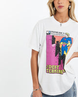 Vintage, 90s, The, Debt, Terminator', Tee, The Real Deal, size small, colour White, newtown, sydney, australia, thrift store, opshop, preloved, secondhand, sustainable, retro, antique, 70s, 80s, 90s, 2000s, 00s, fashion, clothing, streetwear, trendy, garment, style, boutique, store, shop, archive, sale, cheap, best, top, T-Shirts