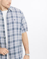 Vintage, 90s, Polo, Ralph, Lauren, Short, Sleeve, Button, Up, Shirt, The Real Deal, size extra large, colour Blue, newtown, sydney, australia, thrift store, opshop, preloved, secondhand, sustainable, retro, antique, 70s, 80s, 90s, 2000s, 00s, fashion, clothing, streetwear, trendy, garment, style, boutique, store, shop, archive, sale, cheap, best, top, Shirts