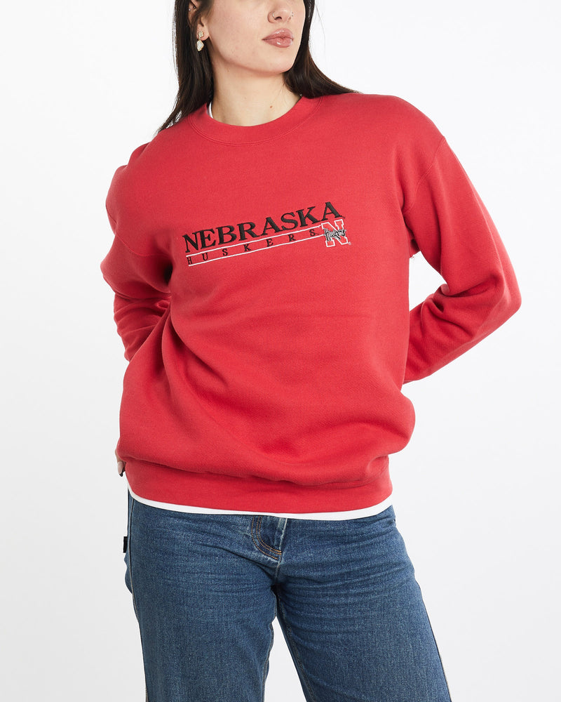 Vintage, 90s, NCAA, University, of, Nebraska, Huskers, Sweatshirt, The Real Deal, size medium, colour Red, newtown, sydney, australia, thrift store, opshop, preloved, secondhand, sustainable, retro, antique, 70s, 80s, 90s, 2000s, 00s, fashion, clothing, streetwear, trendy, garment, style, boutique, store, shop, archive, sale, cheap, best, top, Sweats and hoodies