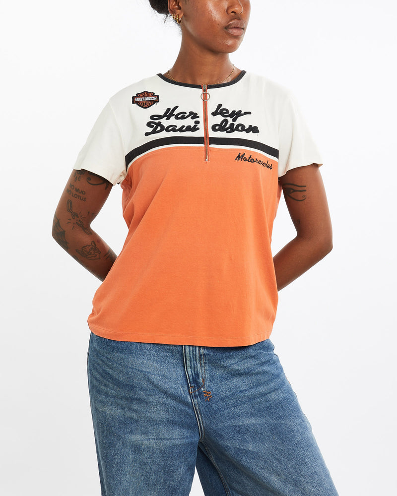 Vintage, Harley, Davidson, Quarter, Zip, Top, The Real Deal, size medium, colour Multicolour, newtown, sydney, australia, thrift store, opshop, preloved, secondhand, sustainable, retro, antique, 70s, 80s, 90s, 2000s, 00s, fashion, clothing, streetwear, trendy, garment, style, boutique, store, shop, archive, sale, cheap, best, top, T-Shirts