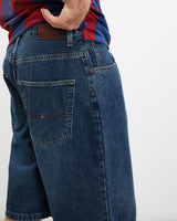 Vintage, Tommy, Hilfiger, Denim, Shorts, The Real Deal, size 33", colour Blue, newtown, sydney, australia, thrift store, opshop, preloved, secondhand, sustainable, retro, antique, 70s, 80s, 90s, 2000s, 00s, fashion, clothing, streetwear, trendy, garment, style, boutique, store, shop, archive, sale, cheap, best, top, Shorts