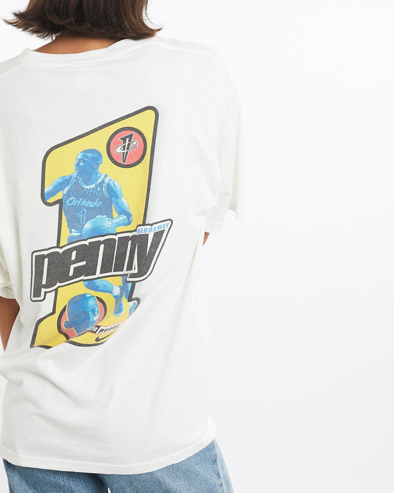 Vintage, 90s, Nike, NBA, Penny, Hardaway, Tee, The Real Deal, size small, colour White, newtown, sydney, australia, thrift store, opshop, preloved, secondhand, sustainable, retro, antique, 70s, 80s, 90s, 2000s, 00s, fashion, clothing, streetwear, trendy, garment, style, boutique, store, shop, archive, sale, cheap, best, top, T-Shirts