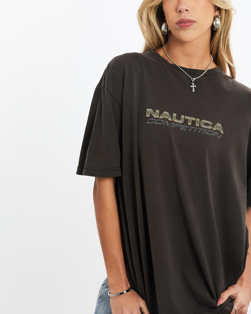 Vintage, 90s, Nautica, Competition, Tee, The Real Deal, size medium, colour Black, newtown, sydney, australia, thrift store, opshop, preloved, secondhand, sustainable, retro, antique, 70s, 80s, 90s, 2000s, 00s, fashion, clothing, streetwear, trendy, garment, style, boutique, store, shop, archive, sale, cheap, best, top, T-Shirts