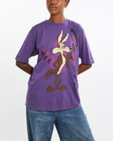 Vintage, Wile, E., Coyote, Looney, Tunes, Tee, The Real Deal, size medium, colour Purple, newtown, sydney, australia, thrift store, opshop, preloved, secondhand, sustainable, retro, antique, 70s, 80s, 90s, 2000s, 00s, fashion, clothing, streetwear, trendy, garment, style, boutique, store, shop, archive, sale, cheap, best, top, T-Shirts