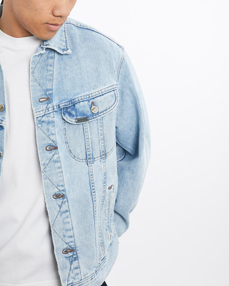 Vintage, Lee, Denim, Jacket, The Real Deal, size large, colour Blue, newtown, sydney, australia, thrift store, opshop, preloved, secondhand, sustainable, retro, antique, 70s, 80s, 90s, 2000s, 00s, fashion, clothing, streetwear, trendy, garment, style, boutique, store, shop, archive, sale, cheap, best, top, Jackets