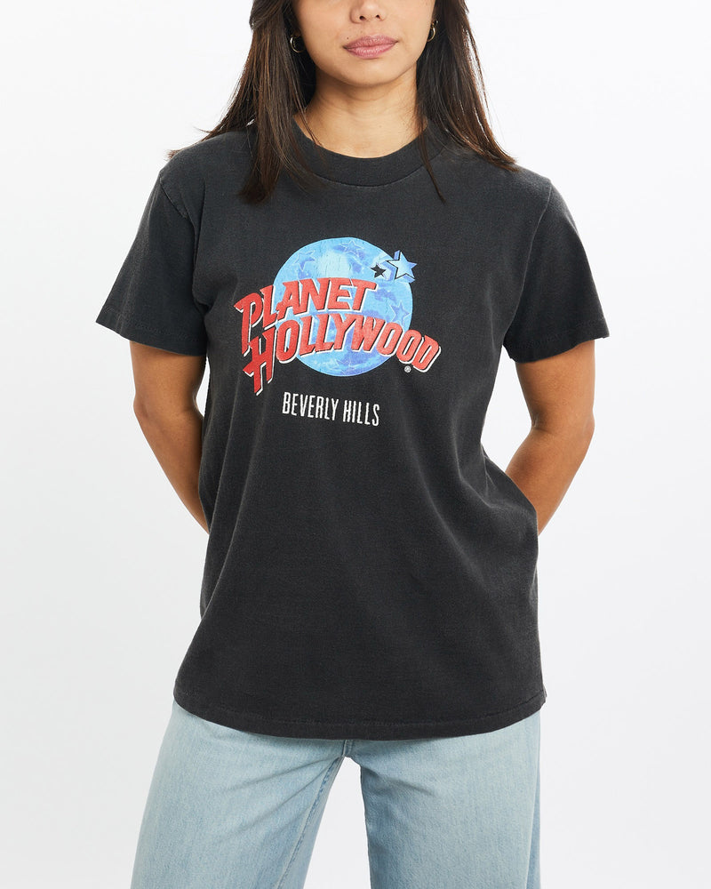 Vintage, 90s, Planet, Hollywood, Tee, The Real Deal, size double extra small, colour Black, newtown, sydney, australia, thrift store, opshop, preloved, secondhand, sustainable, retro, antique, 70s, 80s, 90s, 2000s, 00s, fashion, clothing, streetwear, trendy, garment, style, boutique, store, shop, archive, sale, cheap, best, top, T-Shirts