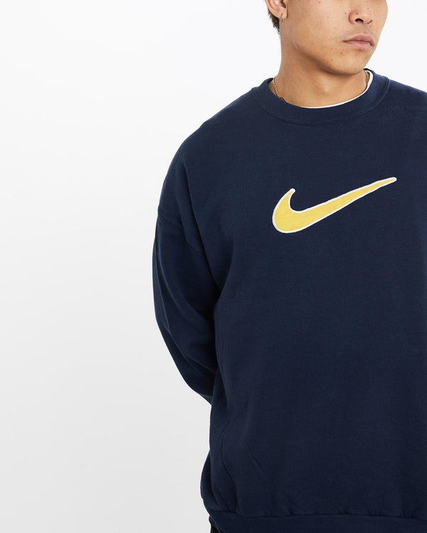 Vintage, 90s, Nike, Sweatshirt, The Real Deal, size extra large, colour Navy, newtown, sydney, australia, thrift store, opshop, preloved, secondhand, sustainable, retro, antique, 70s, 80s, 90s, 2000s, 00s, fashion, clothing, streetwear, trendy, garment, style, boutique, store, shop, archive, sale, cheap, best, top, Sweats and hoodies