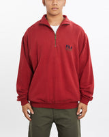 Vintage, Fila, Sport, Quarter, Zip, Sweatshirt, The Real Deal, size large, colour Red, newtown, sydney, australia, thrift store, opshop, preloved, secondhand, sustainable, retro, antique, 70s, 80s, 90s, 2000s, 00s, fashion, clothing, streetwear, trendy, garment, style, boutique, store, shop, archive, sale, cheap, best, top, Sweats and hoodies