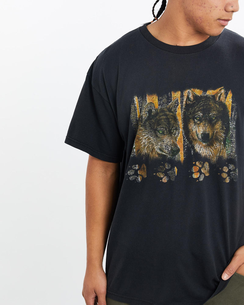 Vintage, Wolf, Wildlife, Tee, The Real Deal, size medium, colour Black, newtown, sydney, australia, thrift store, opshop, preloved, secondhand, sustainable, retro, antique, 70s, 80s, 90s, 2000s, 00s, fashion, clothing, streetwear, trendy, garment, style, boutique, store, shop, archive, sale, cheap, best, top, T-Shirts