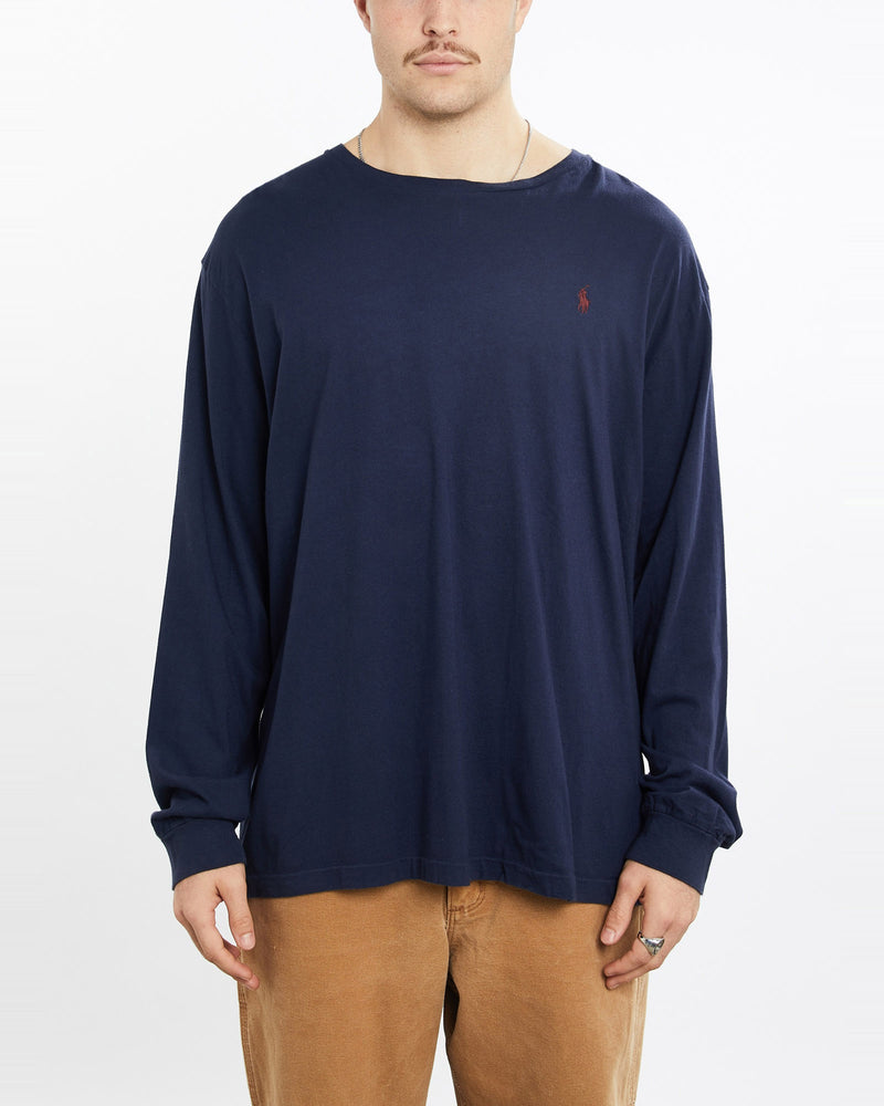 Vintage, 90s, Polo, Ralph, Lauren, Long, Sleeve, Tee, The Real Deal, size extra large, colour Navy, newtown, sydney, australia, thrift store, opshop, preloved, secondhand, sustainable, retro, antique, 70s, 80s, 90s, 2000s, 00s, fashion, clothing, streetwear, trendy, garment, style, boutique, store, shop, archive, sale, cheap, best, top, T-Shirts