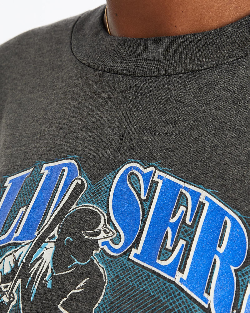 Vintage, 1990, MLB, Cincinnati, Reds, World, Series, Tee, The Real Deal, size medium, colour Grey, newtown, sydney, australia, thrift store, opshop, preloved, secondhand, sustainable, retro, antique, 70s, 80s, 90s, 2000s, 00s, fashion, clothing, streetwear, trendy, garment, style, boutique, store, shop, archive, sale, cheap, best, top, T-Shirts