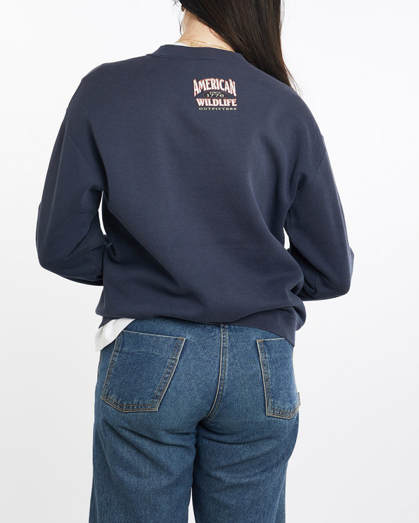 Vintage, 90s, Bald, Eagle, Wildlife, Sweatshirt, The Real Deal, size medium, colour Navy, newtown, sydney, australia, thrift store, opshop, preloved, secondhand, sustainable, retro, antique, 70s, 80s, 90s, 2000s, 00s, fashion, clothing, streetwear, trendy, garment, style, boutique, store, shop, archive, sale, cheap, best, top, Sweats and hoodies