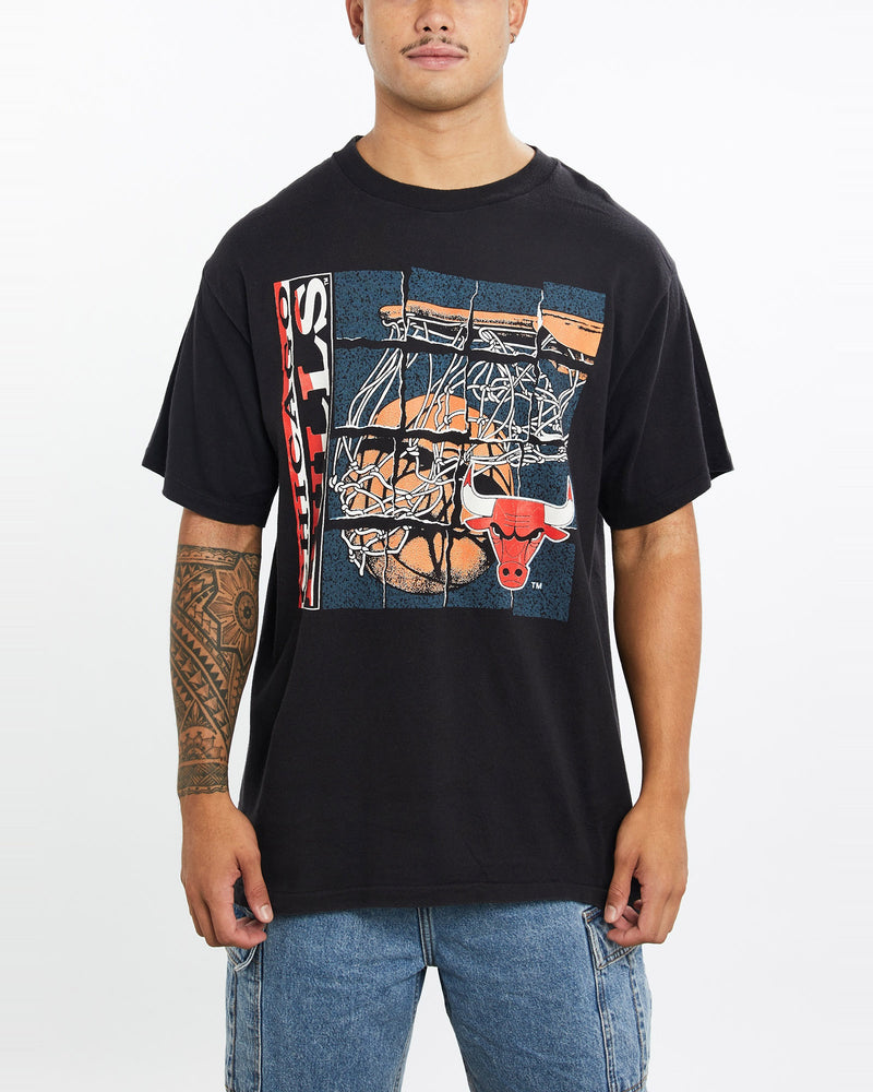 Vintage, 90s, NBA, Chicago, Bulls, Tee, The Real Deal, size extra large, colour Black, newtown, sydney, australia, thrift store, opshop, preloved, secondhand, sustainable, retro, antique, 70s, 80s, 90s, 2000s, 00s, fashion, clothing, streetwear, trendy, garment, style, boutique, store, shop, archive, sale, cheap, best, top, T-Shirts