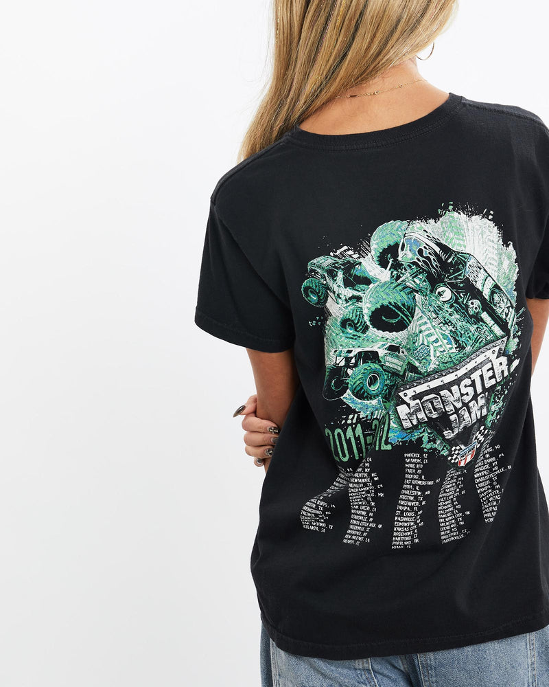 Monster, Jam, Tour, Tee, The Real Deal, size extra small, colour Black, newtown, sydney, australia, thrift store, opshop, preloved, secondhand, sustainable, retro, antique, 70s, 80s, 90s, 2000s, 00s, fashion, clothing, streetwear, trendy, garment, style, boutique, store, shop, archive, sale, cheap, best, top, T-Shirts