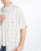 Vintage, 90s, Polo, Ralph, Lauren, Short, Sleeve, Button, Up, Shirt, The Real Deal, size extra large, colour Beige, newtown, sydney, australia, thrift store, opshop, preloved, secondhand, sustainable, retro, antique, 70s, 80s, 90s, 2000s, 00s, fashion, clothing, streetwear, trendy, garment, style, boutique, store, shop, archive, sale, cheap, best, top, Shirts