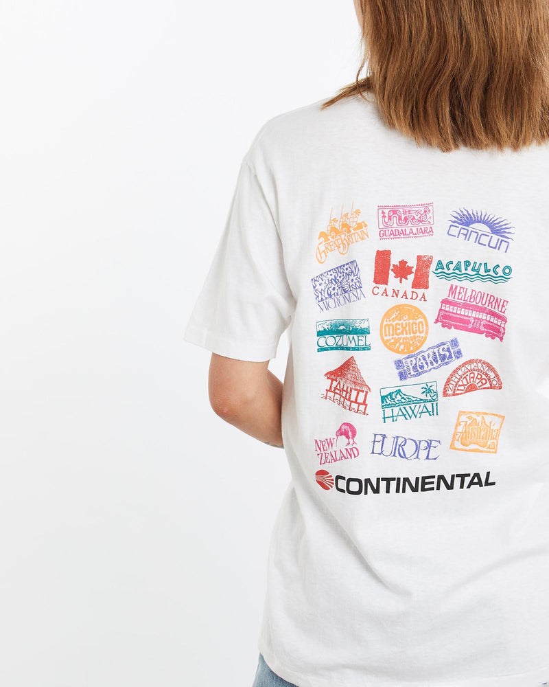 Vintage, 90s, Continental, Airlines, Hawaii', Tee, The Real Deal, size medium, colour Blue, newtown, sydney, australia, thrift store, opshop, preloved, secondhand, sustainable, retro, antique, 70s, 80s, 90s, 2000s, 00s, fashion, clothing, streetwear, trendy, garment, style, boutique, store, shop, archive, sale, cheap, best, top, T-Shirts