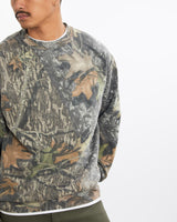 Vintage, 90s, Realtree, Camo, Sweatshirt, The Real Deal, size large, colour Brown, newtown, sydney, australia, thrift store, opshop, preloved, secondhand, sustainable, retro, antique, 70s, 80s, 90s, 2000s, 00s, fashion, clothing, streetwear, trendy, garment, style, boutique, store, shop, archive, sale, cheap, best, top, Sweats and hoodies