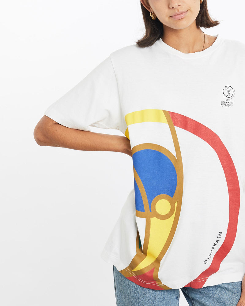 Vintage, Korea, Japan, FIFA, World, Cup, Tee, The Real Deal, size small, colour White, newtown, sydney, australia, thrift store, opshop, preloved, secondhand, sustainable, retro, antique, 70s, 80s, 90s, 2000s, 00s, fashion, clothing, streetwear, trendy, garment, style, boutique, store, shop, archive, sale, cheap, best, top, T-Shirts