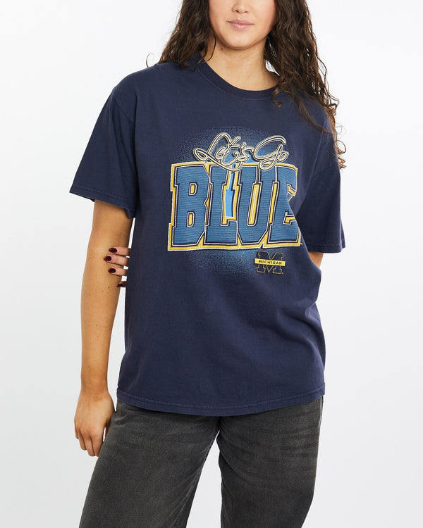 Vintage, 90s, University, of, Michigan, Tee, The Real Deal, size medium, colour Navy, newtown, sydney, australia, thrift store, opshop, preloved, secondhand, sustainable, retro, antique, 70s, 80s, 90s, 2000s, 00s, fashion, clothing, streetwear, trendy, garment, style, boutique, store, shop, archive, sale, cheap, best, top, T-Shirts