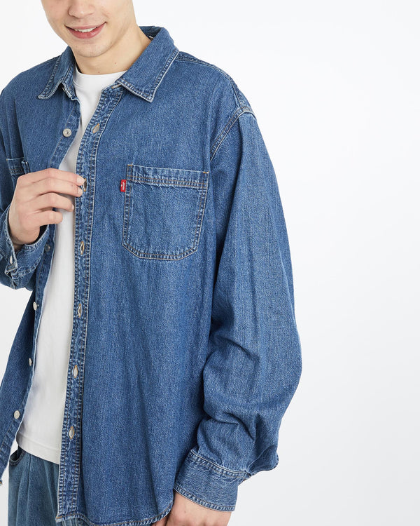 Vintage, Levi's, Denim, Button, Up, Shirt, The Real Deal, size extra large, colour Blue, newtown, sydney, australia, thrift store, opshop, preloved, secondhand, sustainable, retro, antique, 70s, 80s, 90s, 2000s, 00s, fashion, clothing, streetwear, trendy, garment, style, boutique, store, shop, archive, sale, cheap, best, top, Shirts