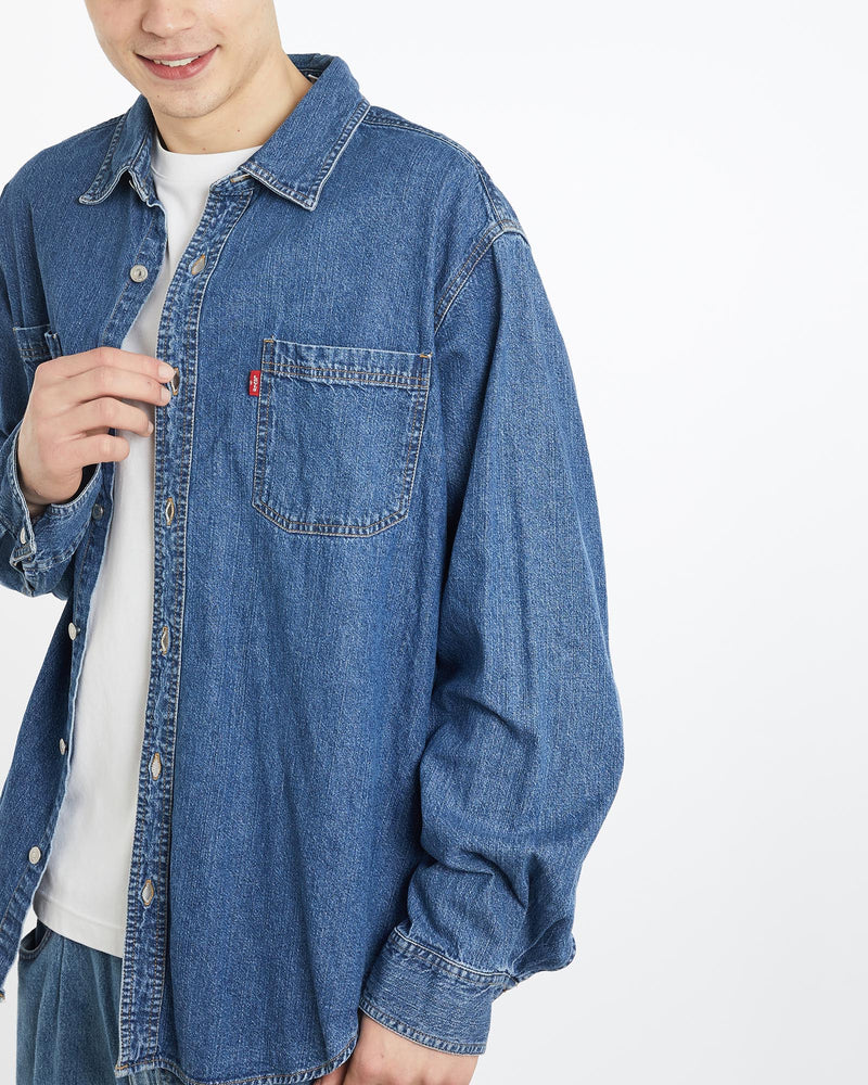 Vintage, Levi's, Denim, Button, Up, Shirt, The Real Deal, size extra large, colour Blue, newtown, sydney, australia, thrift store, opshop, preloved, secondhand, sustainable, retro, antique, 70s, 80s, 90s, 2000s, 00s, fashion, clothing, streetwear, trendy, garment, style, boutique, store, shop, archive, sale, cheap, best, top, Shirts
