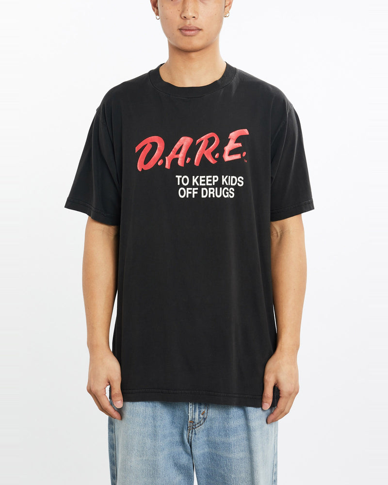 Vintage, 90s, D.A.R.E., Tee, The Real Deal, size large, colour Black, newtown, sydney, australia, thrift store, opshop, preloved, secondhand, sustainable, retro, antique, 70s, 80s, 90s, 2000s, 00s, fashion, clothing, streetwear, trendy, garment, style, boutique, store, shop, archive, sale, cheap, best, top, T-Shirts